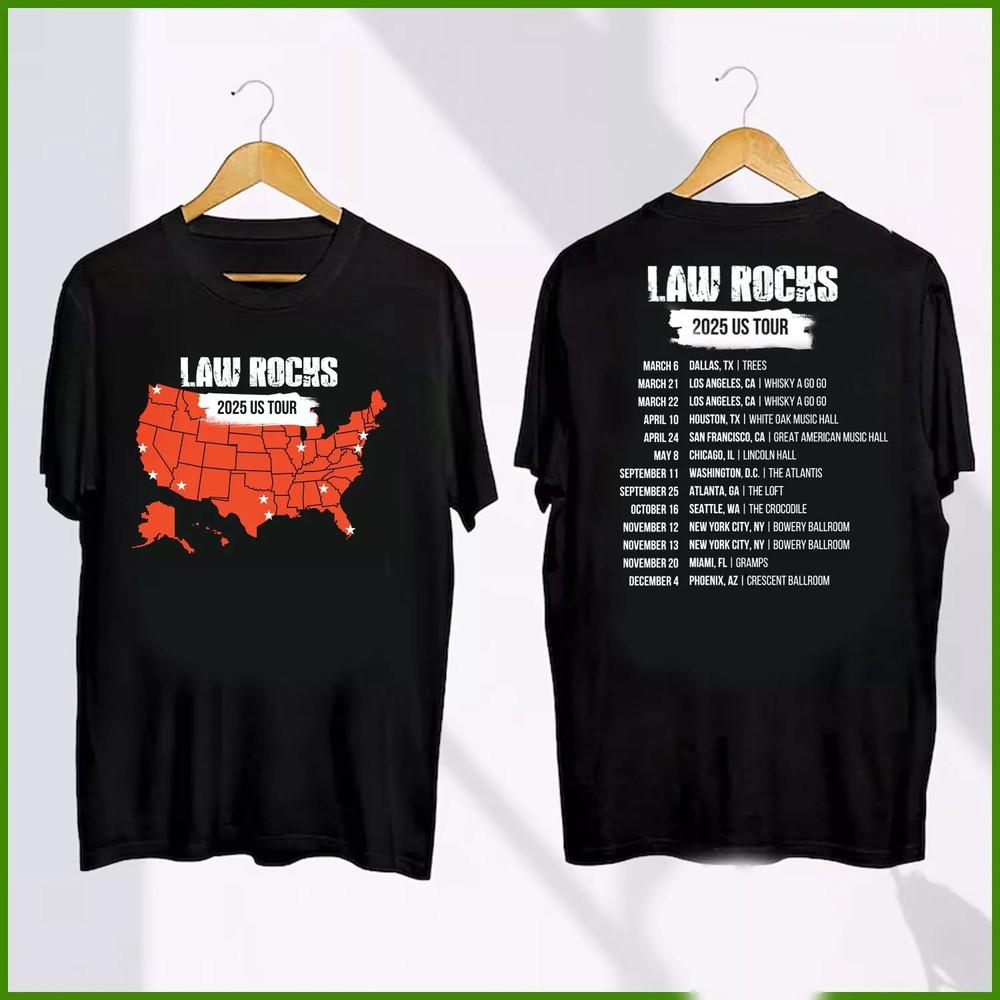 

Vtg Law Rocks 2025 US Tour Dates Tshirt For Fans All Size 3XL