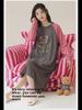 Women's 100% Cotton Knee-Length Long-Sleeve Nightdress for Spring and Autumn