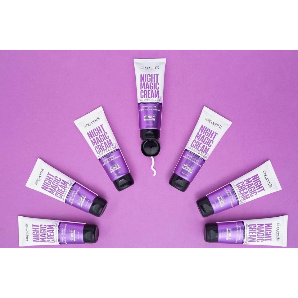Orgatre Night Magic Cream 75g Anti-Aging Glow with Ceramide & Collagen