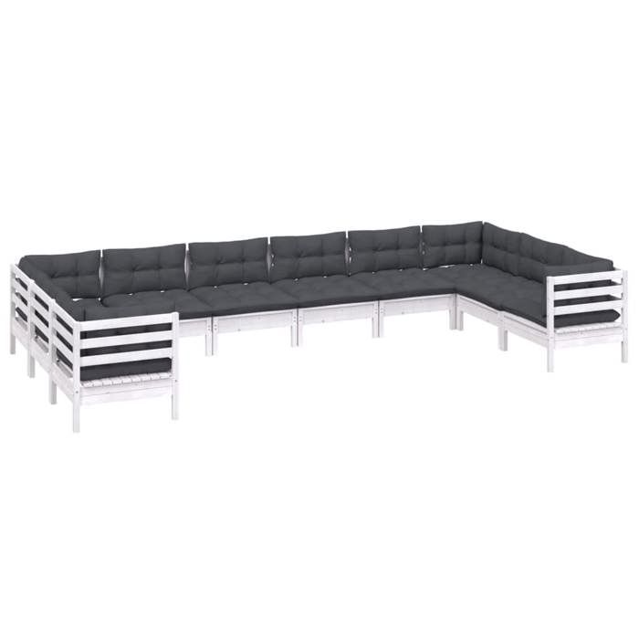 VidaXL Salon de Jardin avec Coussins 7 pcs, Canapés avec Pieds Réglables, Ensemble de Meubles d'Extérieur Patio Terrasse, 3249106