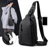 Men's Sling Bag Multi-Functional Chest Bag with Headphone Jack Modern Crossbody Bag for Phone & Essentials