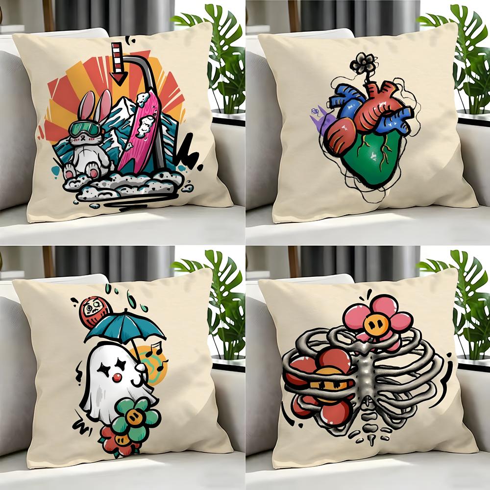 Art mmoss tattoo Cushion Cover Cushion Cover Set Pcs x x x Pillowcase Decorative Sofa Home Decor