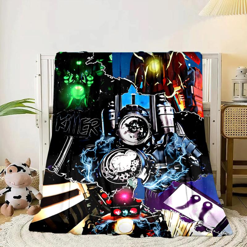 Robot Invasion Alert Blanket Flannel Blanket for Bed, Sofa, Camping, Hiking, Picnic Essentials, Gift for Family Fan Gifts