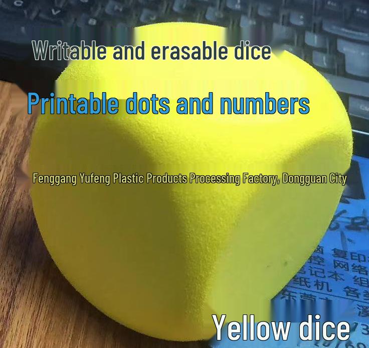 6cm Eco-friendly EVA Erasable Dice with Rounded Corners - Educational Toy & Teaching Aid for Children, Available In Various Styles