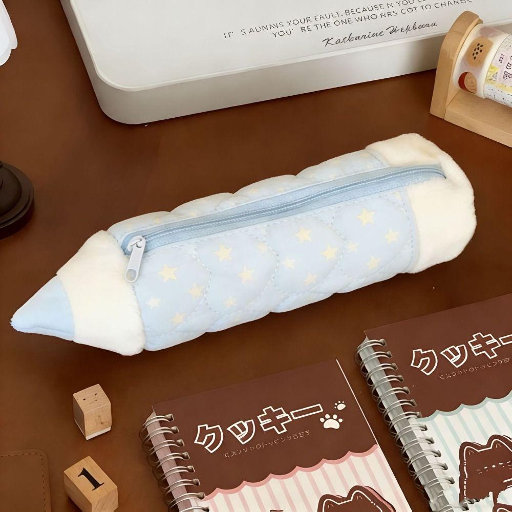Star Print Pen Bag Pencil Shape Stationery Bag INS Stationery Organizer  Students
