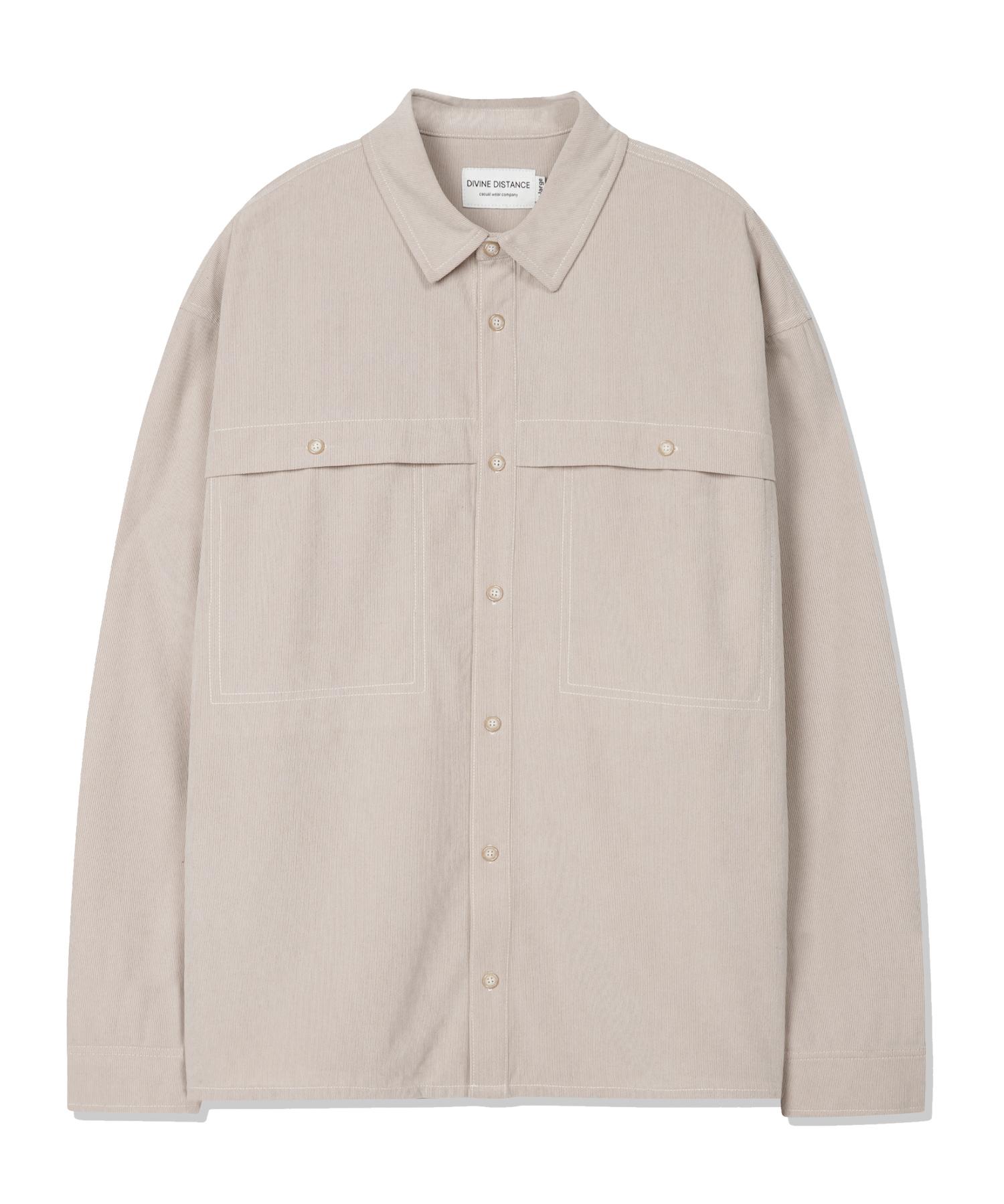 Divine Distance Corduroy Minimal Pocket Shirt [Cream] M