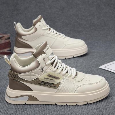 Men's Shoes Autumn Leather Surface Waterproof Student Sports and Leisure Thick-soled Small White Board Shoes Work Soft-soled Wear-resistant Leat