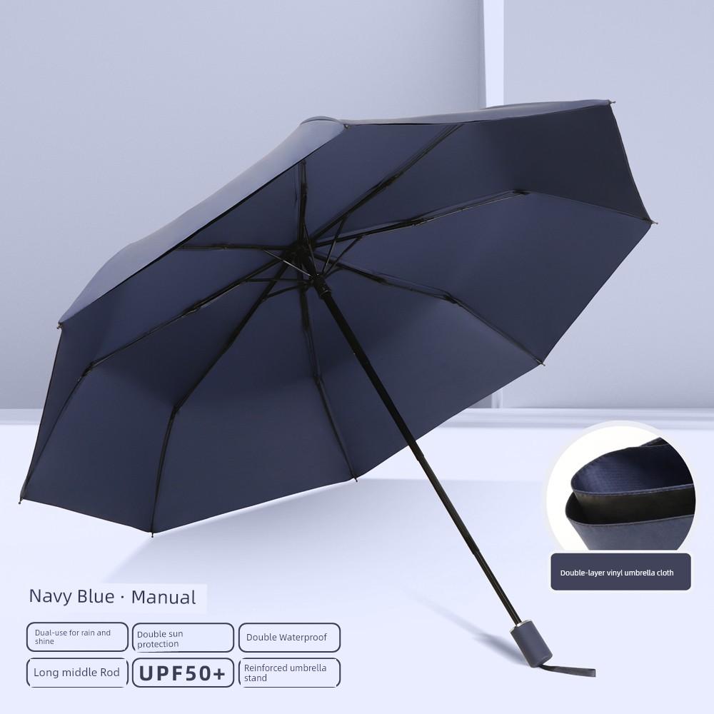 Double-Layer Umbrella for Both Rain and Sun, Reinforced Folding Umbrella for Men and Women, Fully Automatic, Super Strong Sun Protection and Uv
