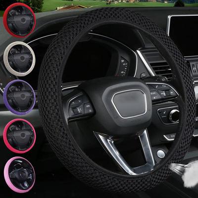 Elastic Anti Slip Breathable Universal Steering Wheel Cover for Cars Fits 37 38cm Interior Protection Vehicle Accessory