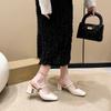 Fashion French Retro Women Shoe 2024 Autumn Lacquer Leather Bow Single Shoe Fashion Mary Jane Shoe Women Low Heels Elegant Leather Shoes