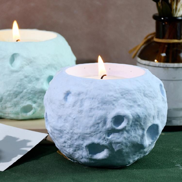 High Temperatures Resistant Candle Cup Silicone Mold Moon Shape Candlestick Mold Aromatherapys Container Jewelry Mould