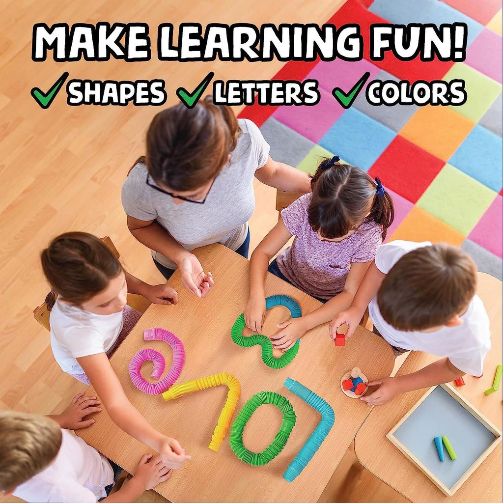 Big Size Pop Tubes Fidget Toys Connectable Extendable Colorful Telescopic Tubes Sensory Toys For Stress Relief Kids Adult Toys