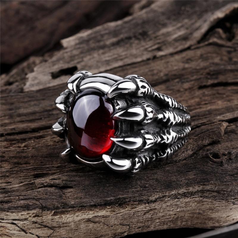 Gothic Signet Ring Dark Stone 394