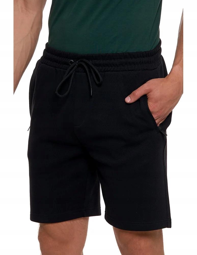 Men's Shorts with Zipper Pockets and Elastic Waist Summer MORAJ XL BLACK