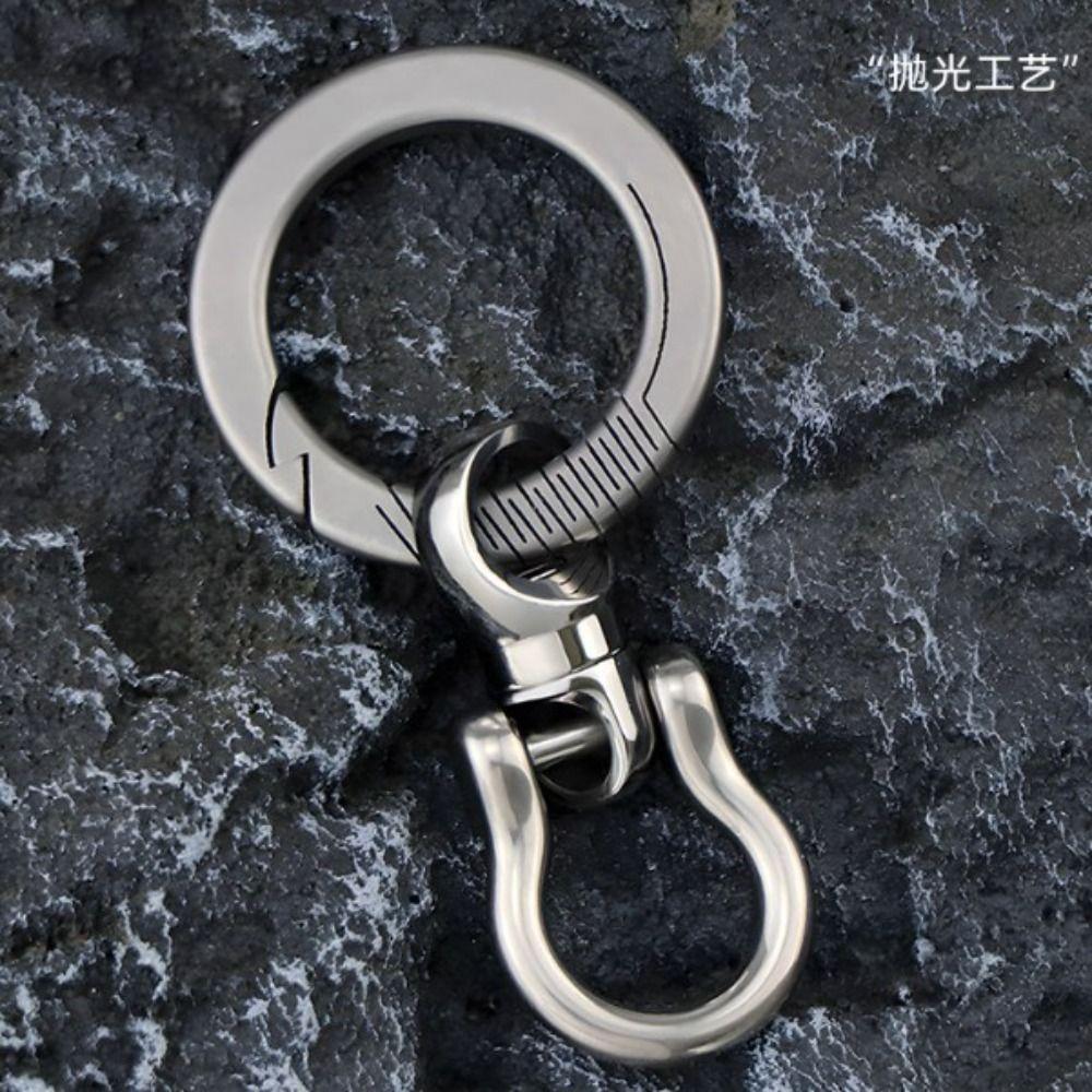 Ultra-light Titanium Alloy Keychain 360° Rotatable Car Key Ring Brass Keychain  Outdoor Small Tool