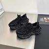 Leather Platform Dad Shoes Women's Autumn 2025 New Mesh Retro Color Matching Versatile Height-increasing Casual Sports Shoes