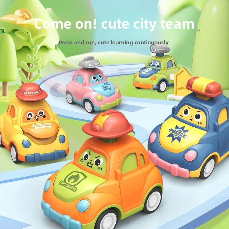 Kids Press And Release Toy Car With Plastic Material For Educational Play And Gift For Toddlers