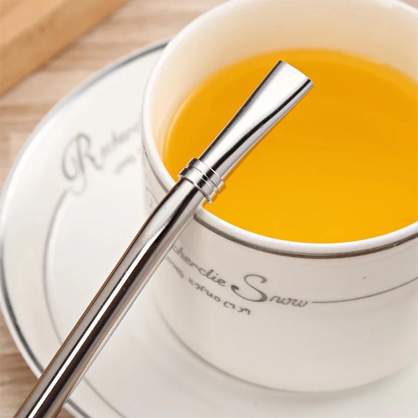 Stainless Steel Drinking Straw Spoon Tea Filter Yerba Mate Tea Straws Reusable Filtered Spoon Tea Tools Drinking Accessories