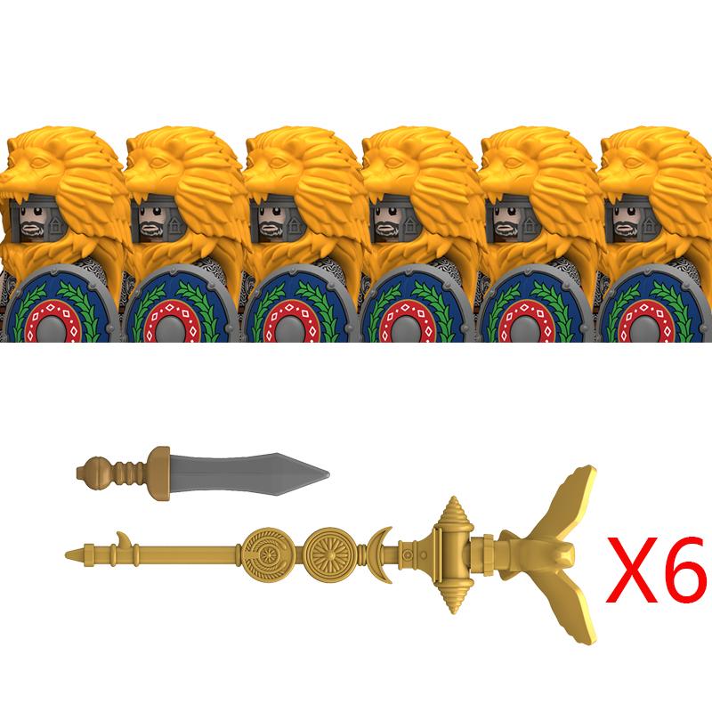 Middle Roman Series Building Blocks Castle Medieval Military Knight Soldier Figures Legion Army Warrior Shield Bricks Toys Gifts