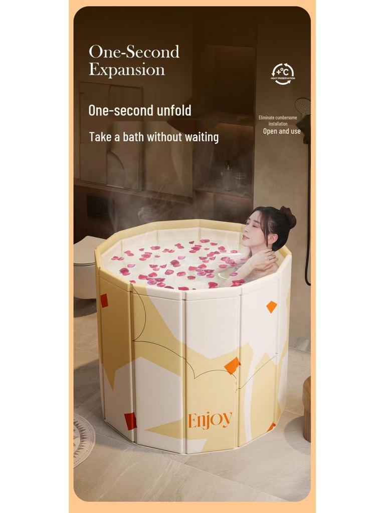 Durable Foldable Full-Body Bathtub - Extra Thick for Home Use