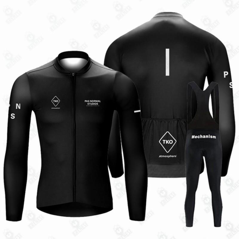 Men Women Thermal Fleece Cycling Set Long Sleeve Bib Pants Road MTB Winter Outdoor Sports