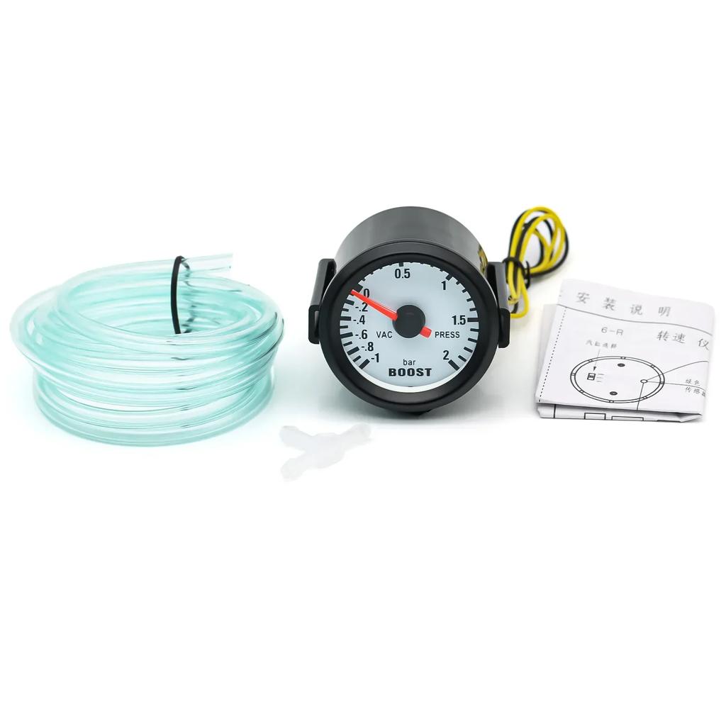 52mm Car Gauge Blue Backlight Voltage Water Oil Temp Turbo Boost Gauge Turbin -30~30 PSI -1~2 Bar Instrument Meter Oil Pressure