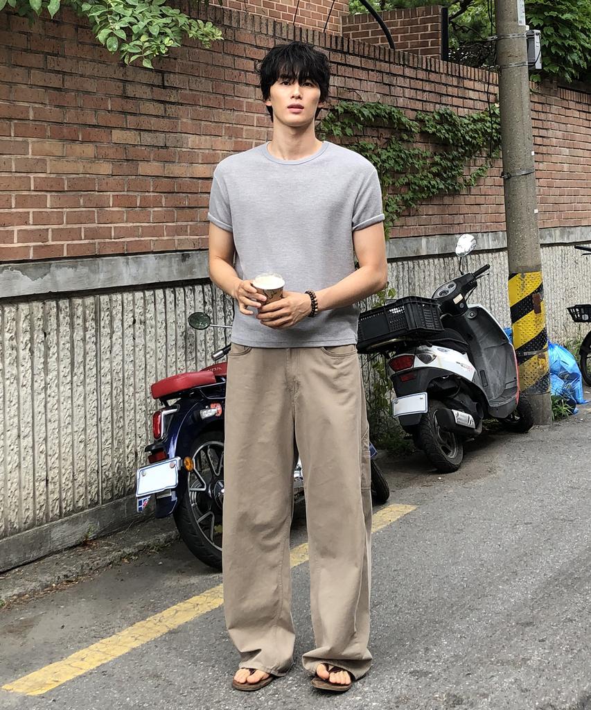 Dei Semi-Crop Round Waffle Short Sleeve T-Shirt_4 Color