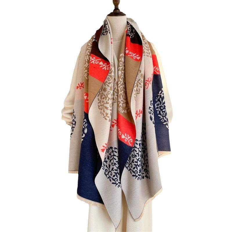 New versatile color matching love thickened imitation cashmere scarf sweet shawl air-conditioned room thermal blanket outside women
