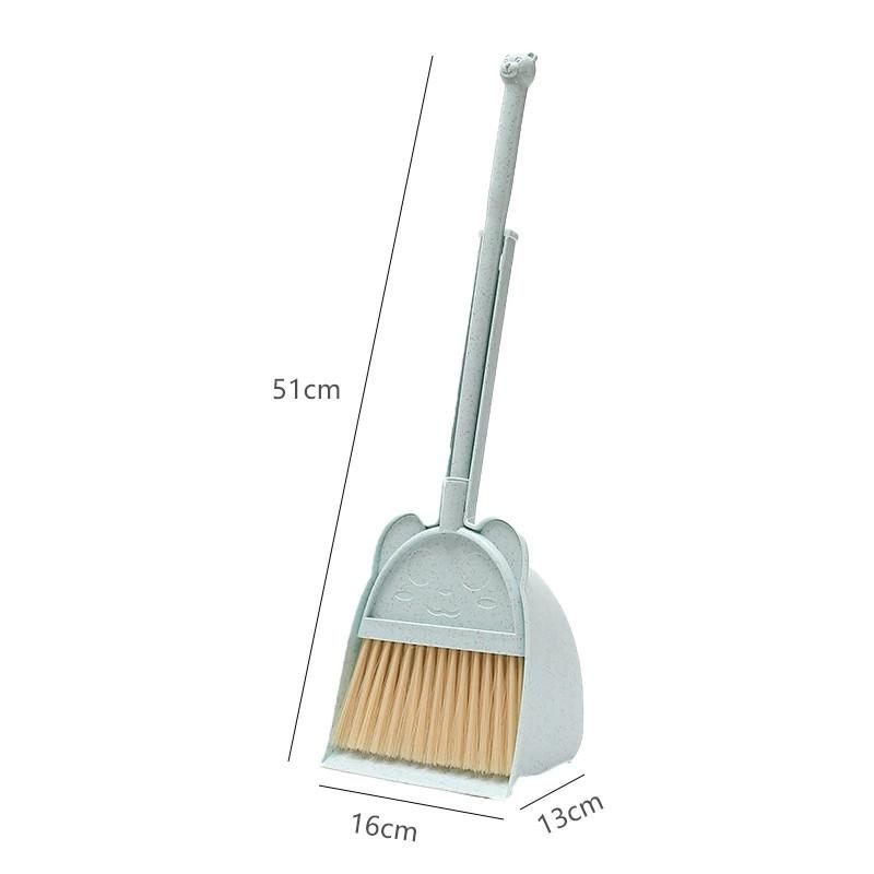 Cleaning Play Childrens Mop Set With Reusable Dustpan Flat For Tool Educational