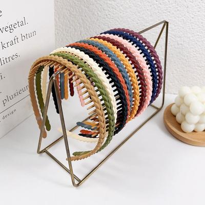For Broken Hair Card Head Hoop With Teeth Non-Slip Hairband Casual Headband Frosted Braid Headband