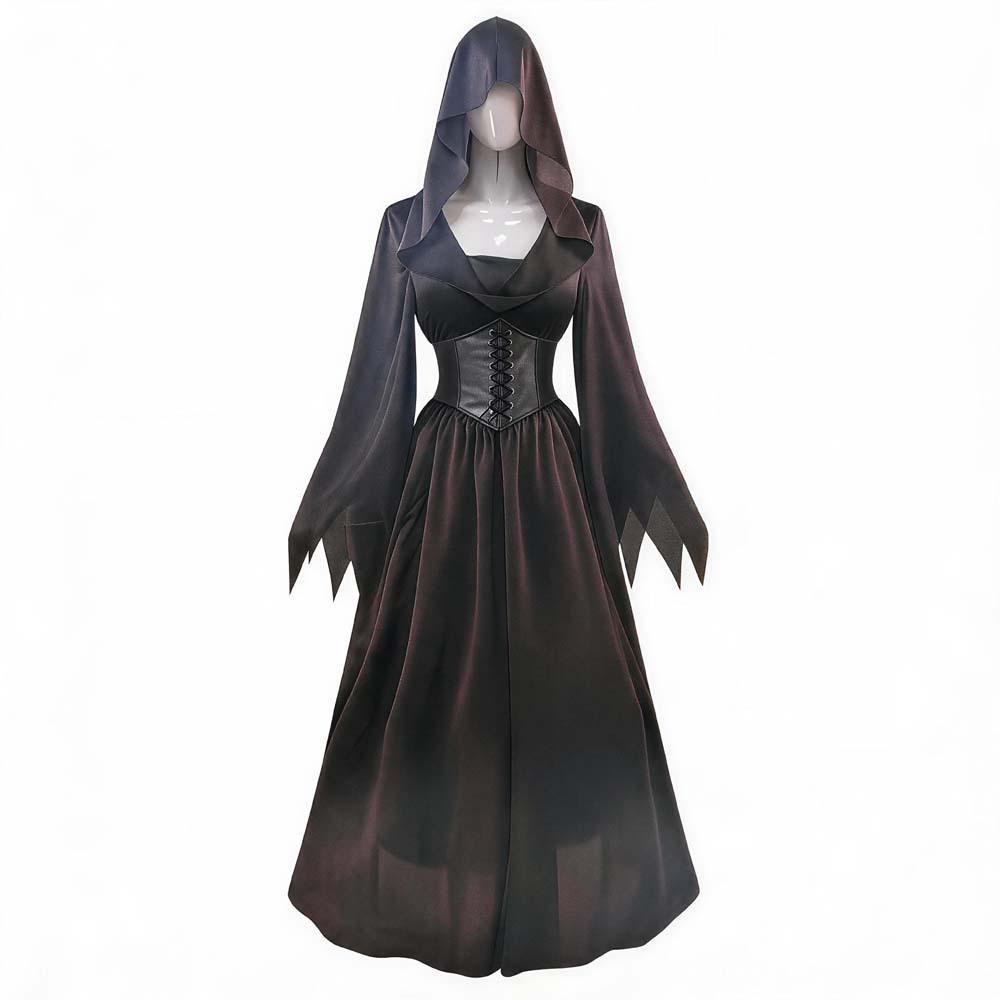 Medieval Vampire Queen Cosplay Costume Dress for Women Halloween Gothic Princess Gown Renaissance Dark Vintage Long Dress