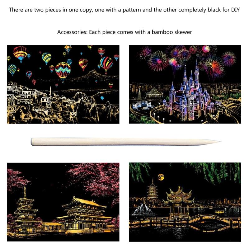 Kratzmalerei Regenbogen für Erwachsene Kratzpapier Kratzmalerei Heimdekorationen DIY Kratzlandschaft Kunstgemälde