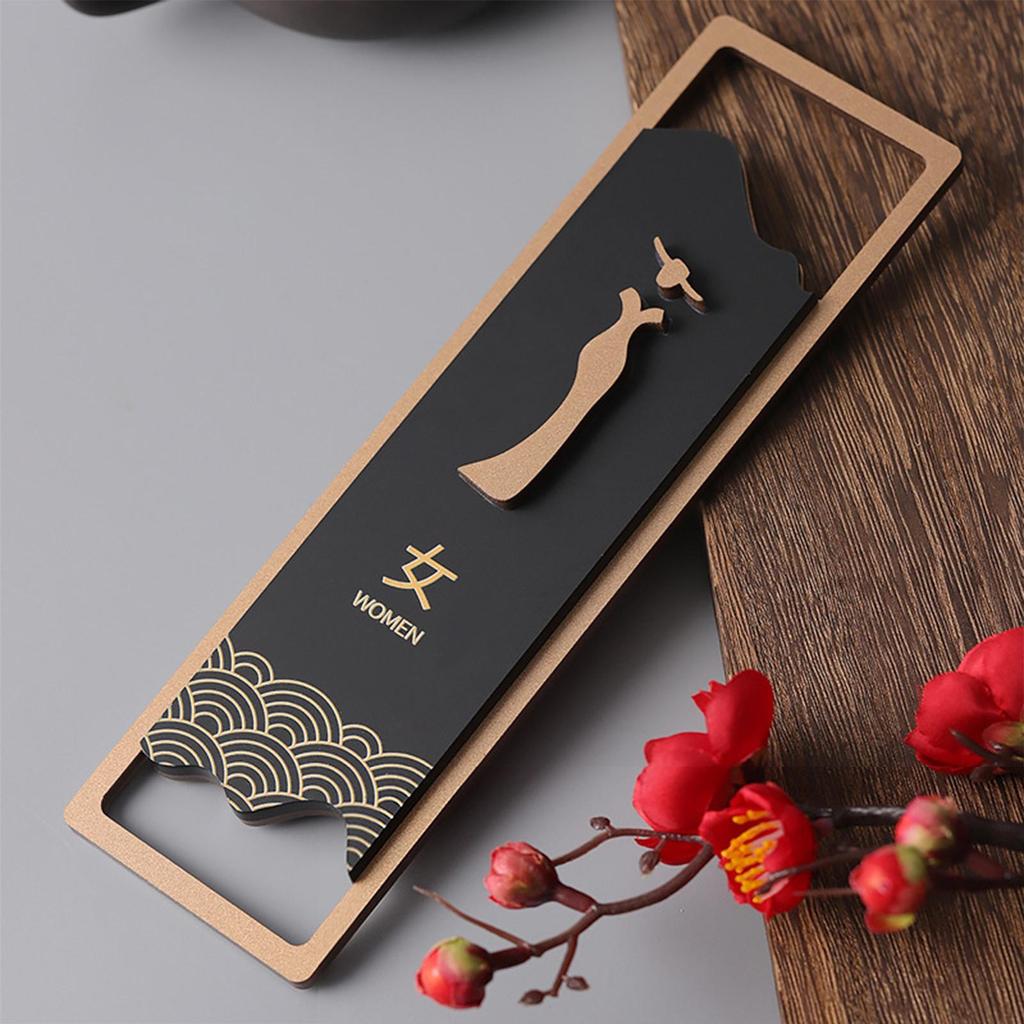 Bathroom Sign 3D Restroom Graphical Symbols Toilet Decal for Business Office Door