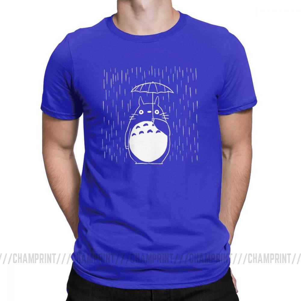 Rainy Day Men S T Shirt Japan Anime My Neighbour Totoro Funny Tees Short Sleeve Round