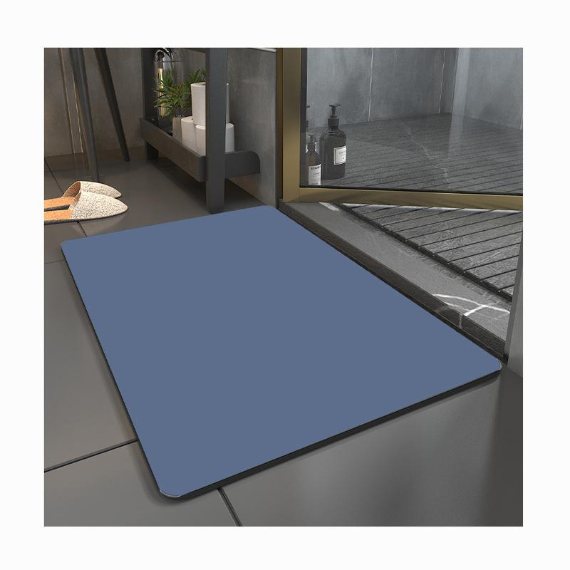 Simple Pure Color Diatom Mud Mat Toilet Absorbent Quick Drying Mat Household Dirty and Non-slip Mat