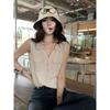 Danren Kochi Linen Ice Silk Lapel Vest Vest Women's Summer Premium V-Neck Skinny Sleeveless Polo Top