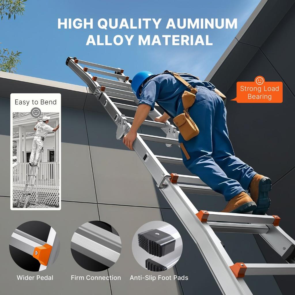 Telescoping Ladder A Frame 10 FT Extension Multi-Function for Homework
