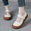 Genuine Leather Mary Jane Flats Women's Luxury Wide Width Shoes Autumn Woman Vintage Flat Moccasins Thick Durable  Loafers