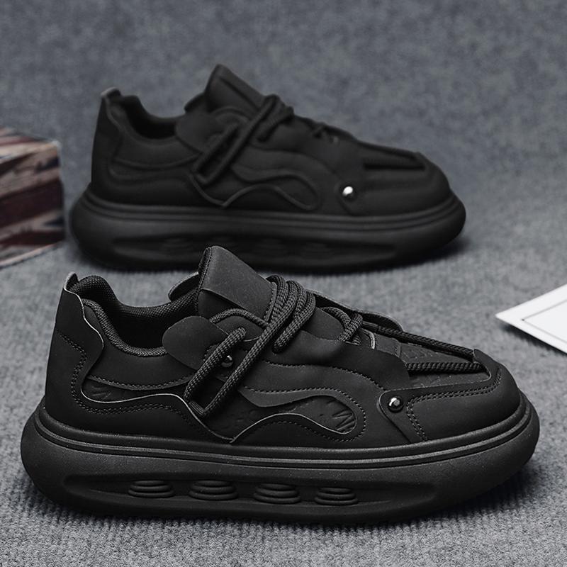 

Men s shoes spring and autumn 2025 new sports and leisure running versatile little white shoes thick sole inner height increase white dad shoes 44