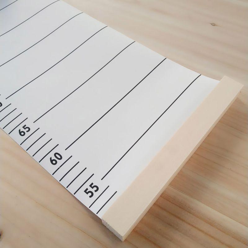 Decorative Height Growth Chart Hanging Wood Frame Fabric Canvas Height Measurement Ruler