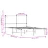 Metal Bed Frame Without Mattress Brown Oak Effect 120 X 190 Cm