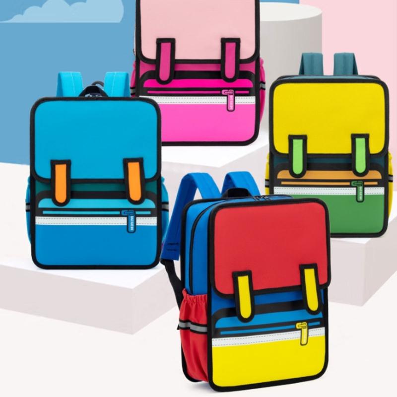 3D Cartoon Backpack For Kids School Bag Student Book Bag Casual Daypack Suitable For School Activities And Short Trips