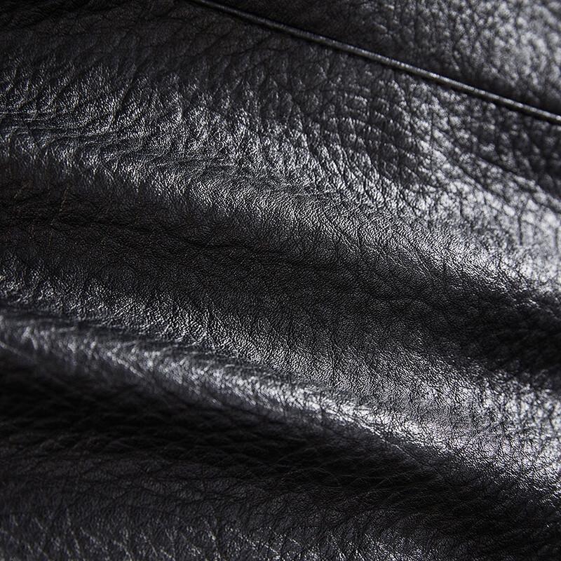 Shechi Women's Faux Leather Round Neck Short Jacket