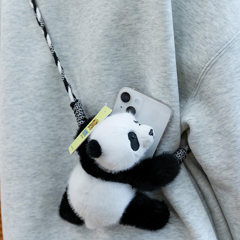

New Adorable Panda & Otter Plush Crossbody Phone Holder Clip Lanyard 18cm (0.1kg)