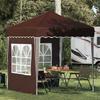 Pop Up Party Tent 195 X 195 X 245 Cm Brown Oxford Fabric