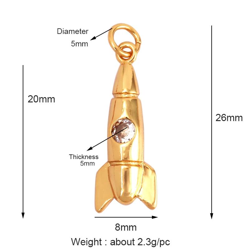New Trendy Shining Space Sun Moon Star Charm Pendant, Gold Inlaid Cubic Zirconia Jewelry Necklace Bracelet Making Supply L44