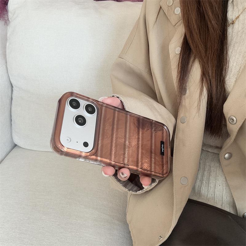 Japanese & Korean 3D Striped Bear Case for iPhone 17/16 Pro Max/15/14 - New Design for Girls