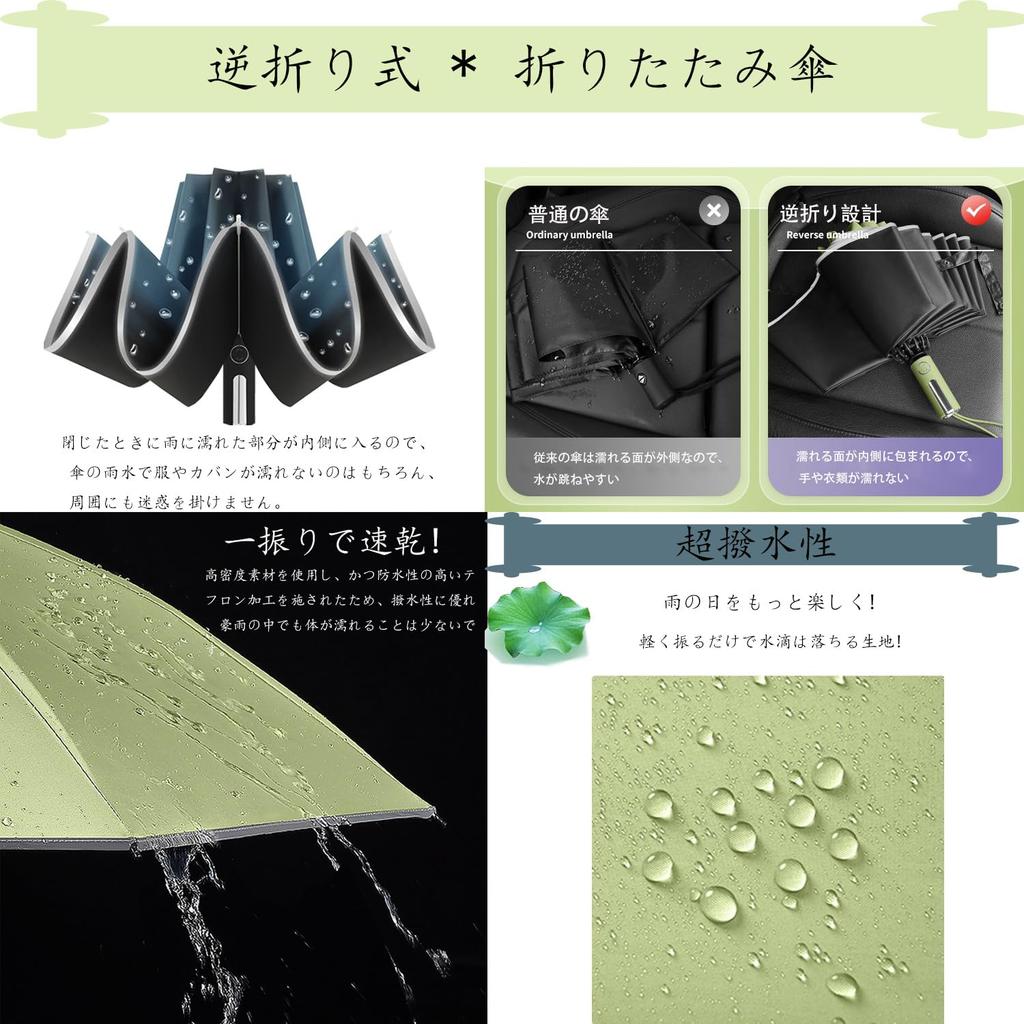 Folding Automatic Folding Folding Comes with Reflective Super Water 10 Large Reverse For Both Sunny and Rainy UV UV Rainy Season Typhoon Umbrella Case