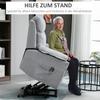 Rising Armchair With Standing Aid Electric Reclining Function Remote Control Pocket Spring Core Up To 120 Kg Gray