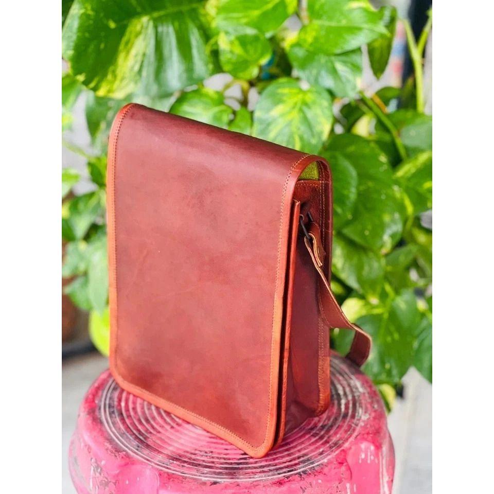 

воск Кожа Коза Мессенджер Натуральная Наплечная Мужская Ручной работы 11 x 9 x 3 in